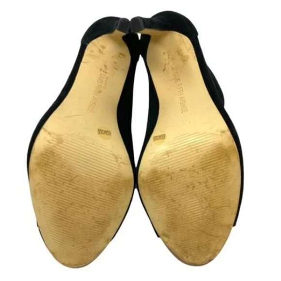 Saks Fifth Avenue Suede Strappy Peep Toe Heels - Size 6.5 - Picture 7 of 7
